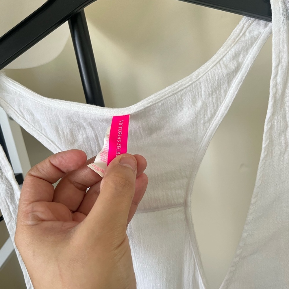 Victoria's Secret White Fringe beachy bohemian Tank Top S - Picture 7 of 9